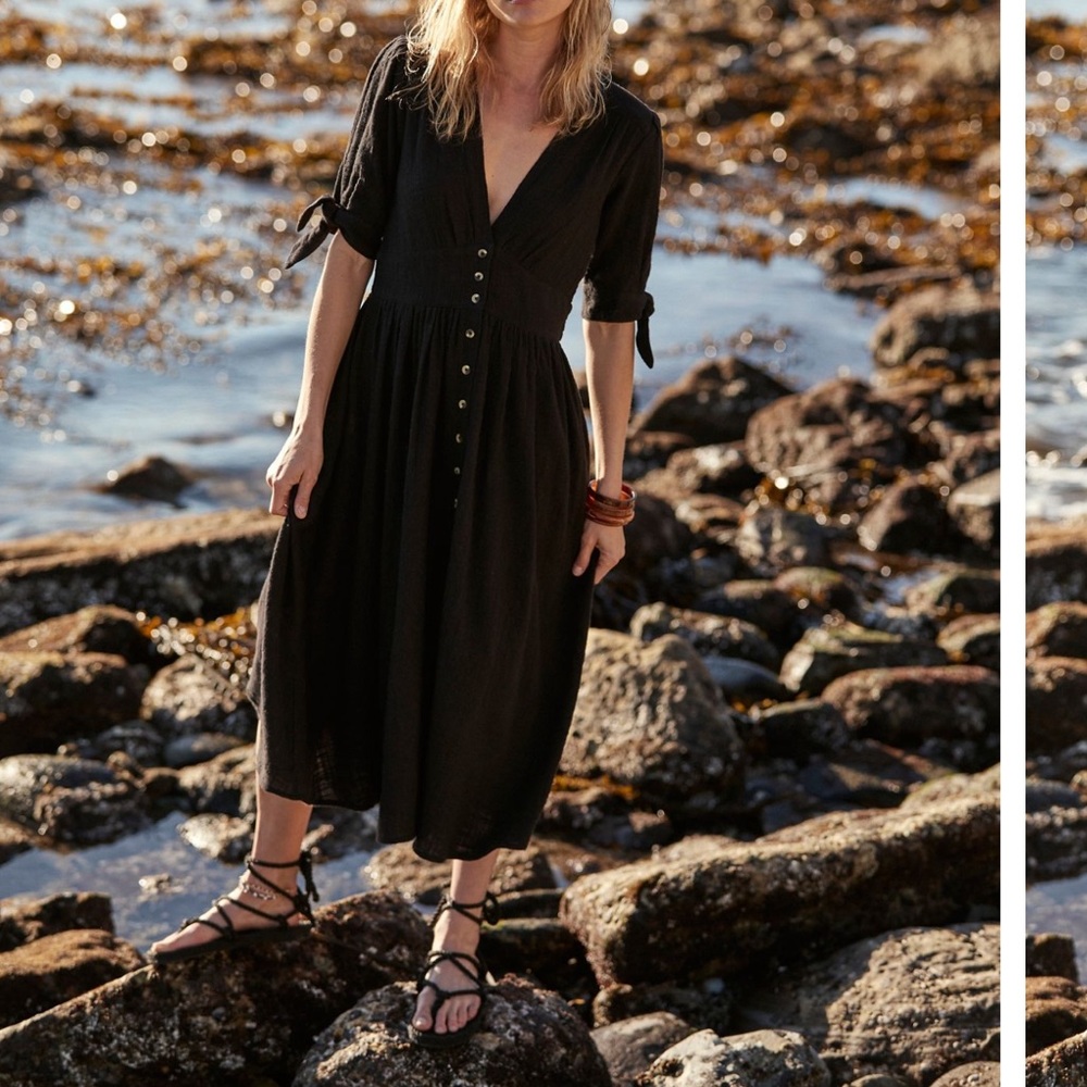 Free people love of my life Midi Dress Sz S black